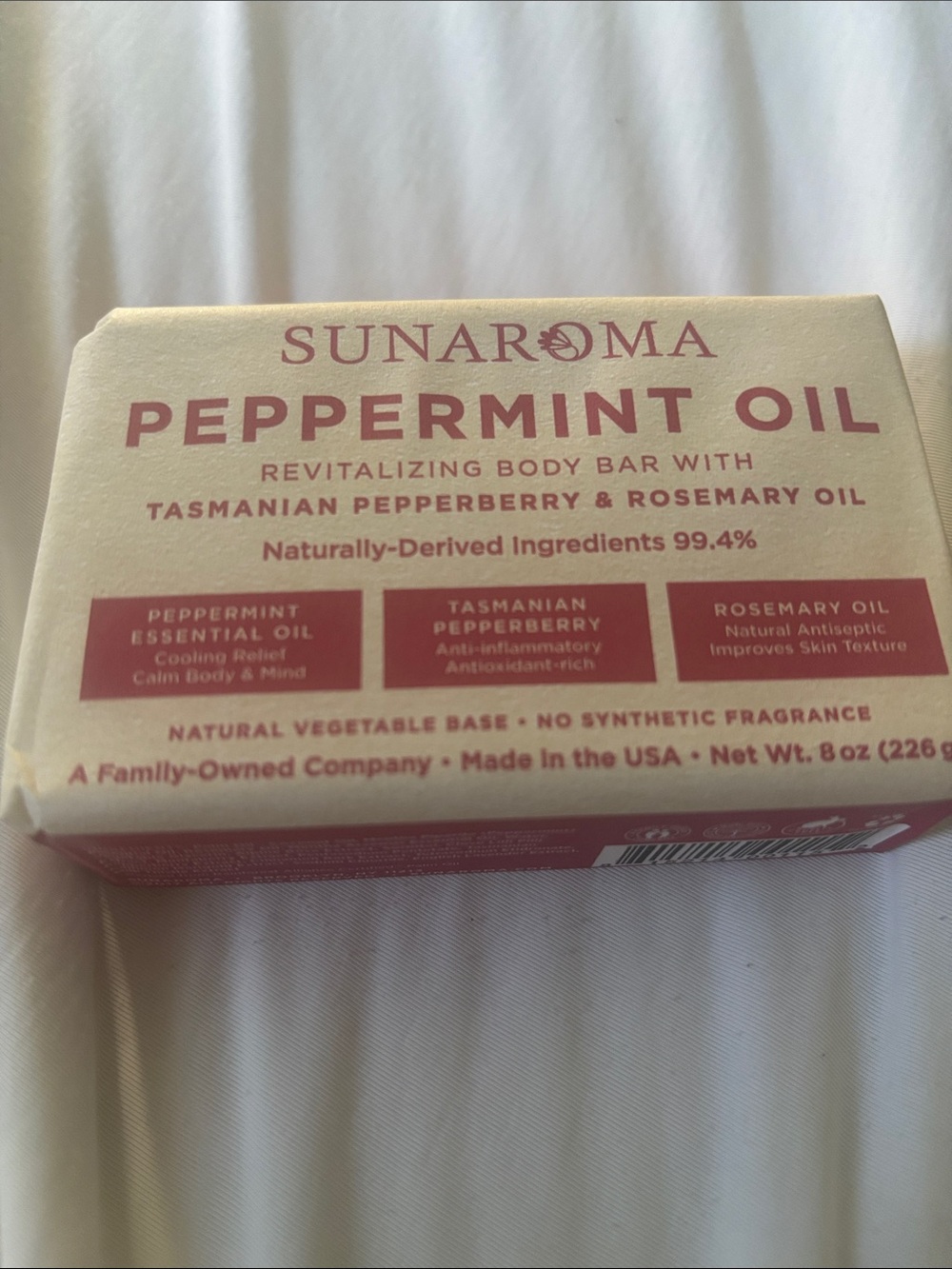 Peppermint Oil Revitalizing Body Bar - Pink